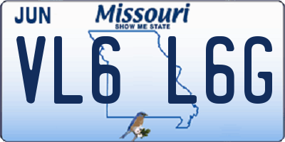 MO license plate VL6L6G