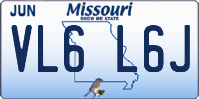 MO license plate VL6L6J