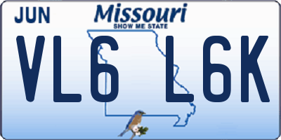 MO license plate VL6L6K