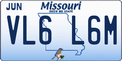 MO license plate VL6L6M