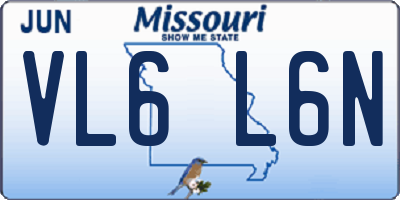 MO license plate VL6L6N