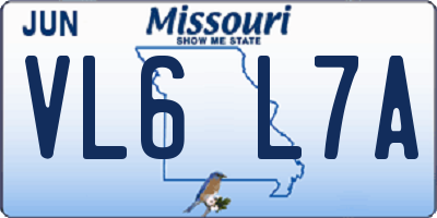 MO license plate VL6L7A