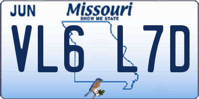 MO license plate VL6L7D