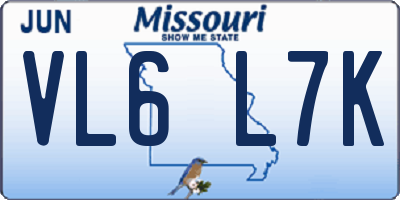 MO license plate VL6L7K