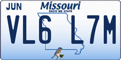 MO license plate VL6L7M