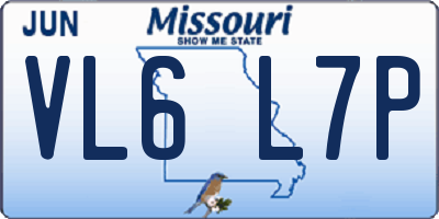 MO license plate VL6L7P