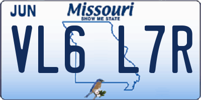 MO license plate VL6L7R