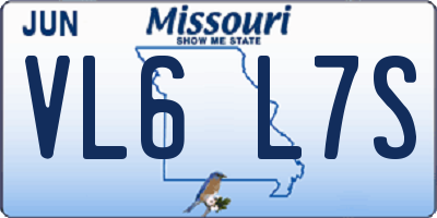 MO license plate VL6L7S