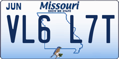 MO license plate VL6L7T