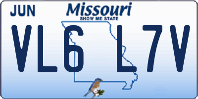 MO license plate VL6L7V