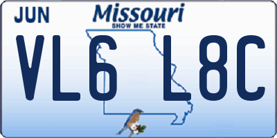 MO license plate VL6L8C