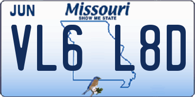 MO license plate VL6L8D