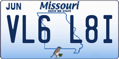 MO license plate VL6L8I