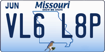 MO license plate VL6L8P