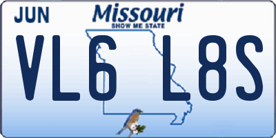 MO license plate VL6L8S