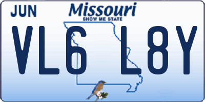 MO license plate VL6L8Y