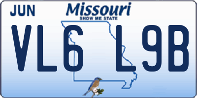 MO license plate VL6L9B