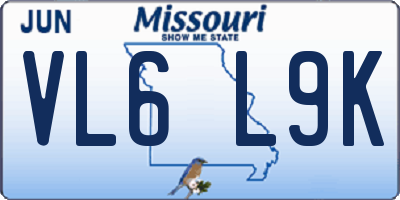 MO license plate VL6L9K