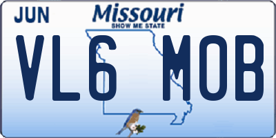 MO license plate VL6M0B