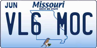 MO license plate VL6M0C