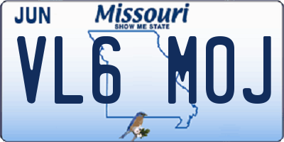 MO license plate VL6M0J