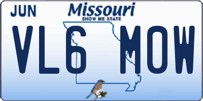 MO license plate VL6M0W