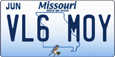 MO license plate VL6M0Y
