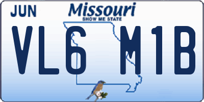 MO license plate VL6M1B