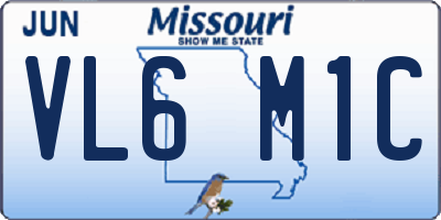 MO license plate VL6M1C