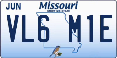 MO license plate VL6M1E