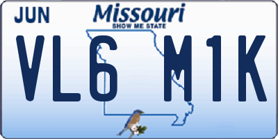 MO license plate VL6M1K