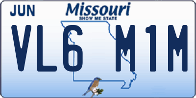 MO license plate VL6M1M