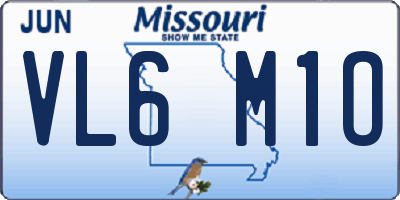MO license plate VL6M1O