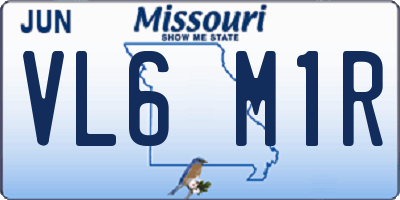 MO license plate VL6M1R