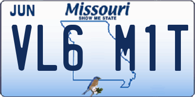 MO license plate VL6M1T