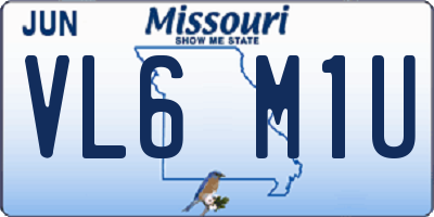 MO license plate VL6M1U