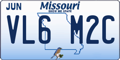 MO license plate VL6M2C
