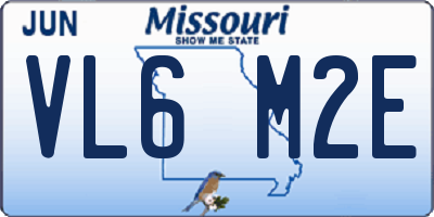 MO license plate VL6M2E