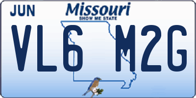 MO license plate VL6M2G