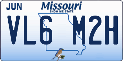 MO license plate VL6M2H