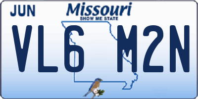 MO license plate VL6M2N
