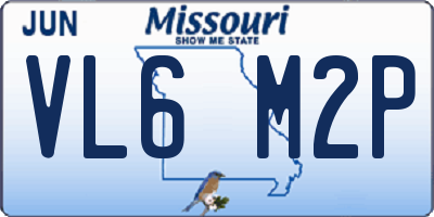 MO license plate VL6M2P