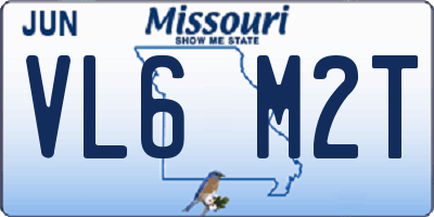 MO license plate VL6M2T