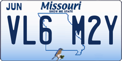 MO license plate VL6M2Y