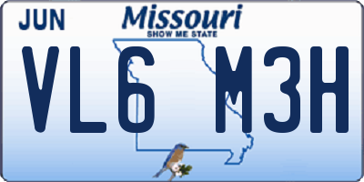 MO license plate VL6M3H