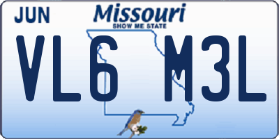 MO license plate VL6M3L