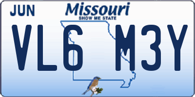 MO license plate VL6M3Y