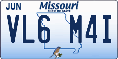 MO license plate VL6M4I