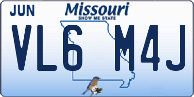 MO license plate VL6M4J