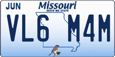 MO license plate VL6M4M